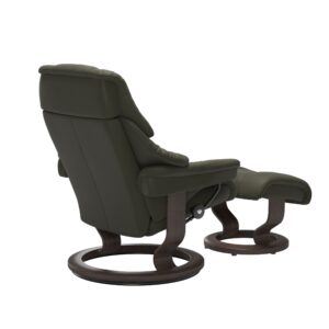 Stressless® Reno Classic chair with footstool Paloma Dark Olive