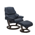 Stressless® Reno Classic chair with footstool Paloma Oxford Blue