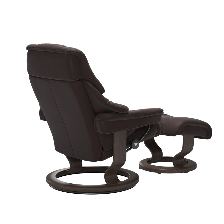 Stressless® Reno Classic chair with footstool Chocolate