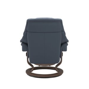 Stressless® Reno Classic chair with footstool Paloma Sparrow Blue