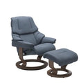 Stressless® Reno Classic chair with footstool Paloma Sparrow Blue