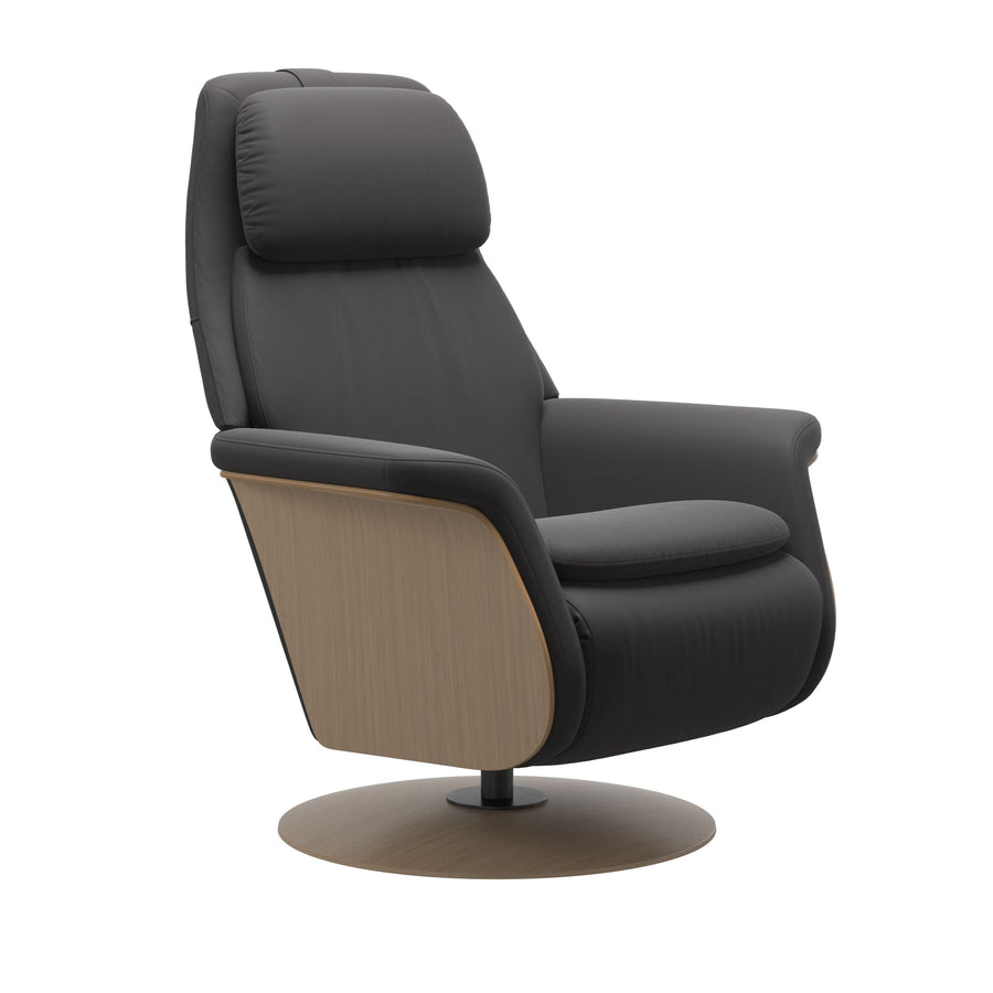 Stressless® Sam Power Wood Arms Disc Base